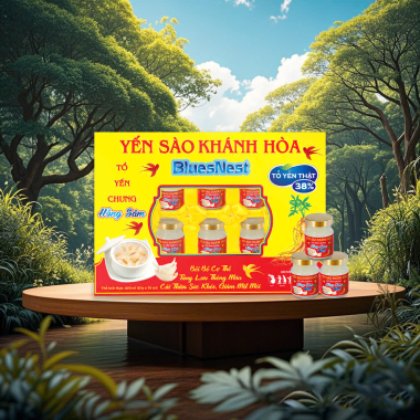 Hộp Quà Tổ Yến Chưng Hồng Sâm BluesNest 420ml (6 lọ x 70ml)
